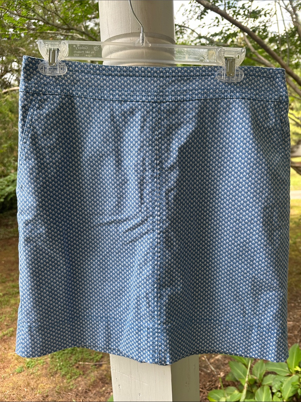 Talbots Petite Blue and White Patterned Skirt